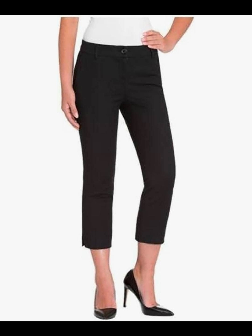NWT Hilary Radley Black Slim Leg Cropped Capris Size 8